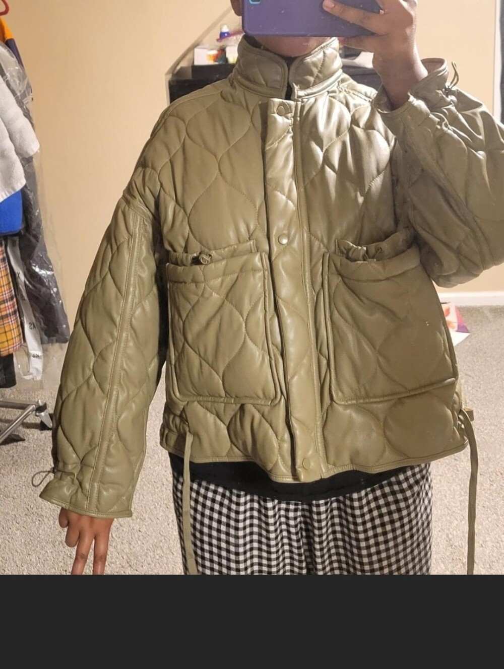 Zara New Without Tags Quilted High Neck Jacket